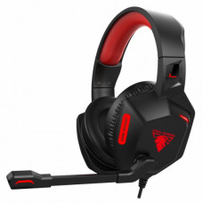 Игровые наушники с микрофоном Jedel GH-233 с усиленным кабелем Чёрные с красным (107062)