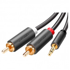 Кабель мультимедийный 3.5mm F to 2xRCA M 1.5m Black Ugreen (10511)