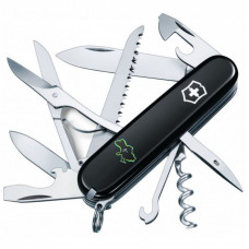 Нож Victorinox Huntsman Ukraine 91 мм Чорний Межі України + Дім (1.3713.3_T1290u)