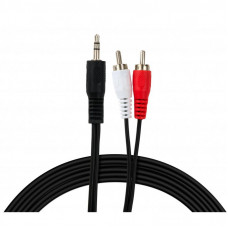 Кабель мультимедийный 3.5mm M to 2xRCA M 5.0m Vinga (VCPDCJ35MRCA25BK)