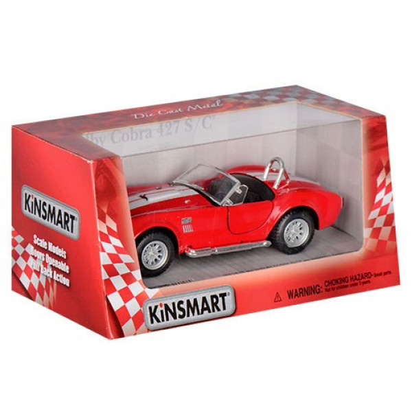 Детская коллекционная машинка SHELBY COBRA KT5322W инерционная (Красный)