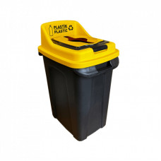 Контейнер для мусора Planet Household Re-Cycler для сортировки (пластик) черный с желтым 50 л (12189)