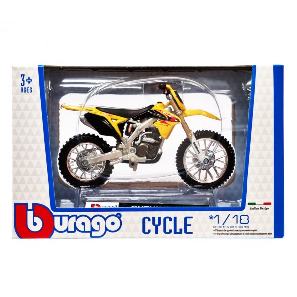 Детская модель Мотоцикла "SUZUKI RM-Z450" Bburago 18-51030-12 vf масштаб 1:18