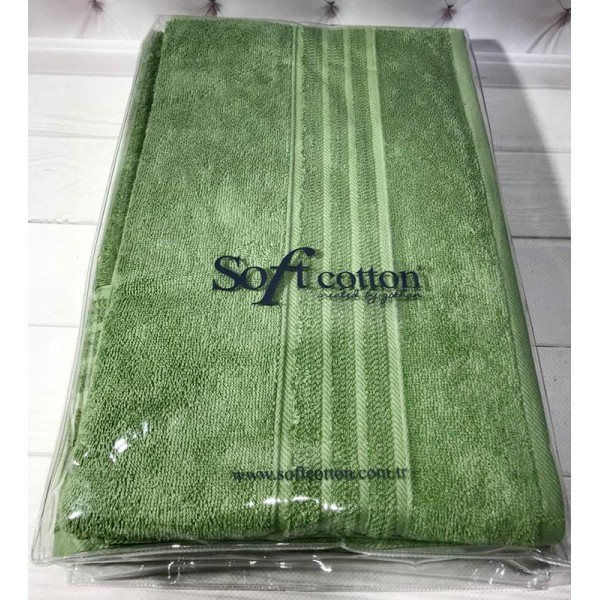Набір 2 рушники Soft Cotton Aria Green лицьовий та банний, махра (113972)