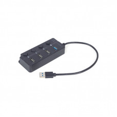 Концентратор Gembird 4 ports (1xUSB3.1+3xUSB2.0) switch black (UHB-U3P1U2P3P-01)