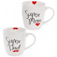 Кружка порцелянова "Моя супер сім'я" 520мл ( "Super Dad"&"Super Mom") (119582)