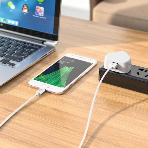 Кабель для зарядки USB на Micro-USB HOCO X64 Lightweight Белый (38782) Кабель для зарядки USB на Micro-USB HOCO X64 Lightweight Белый (38782)
