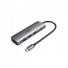 Концентратор Ugreen USB3.0 Type-C to USB 3.0x3/HDMI/jack 3.5mm/PD CM136 (80132)