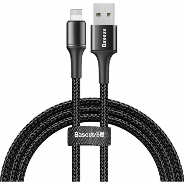 Кабель Baseus Halo Data Lightning 2.4A 1 м (CALGH-B01) Чёрный Оригинал (38792)