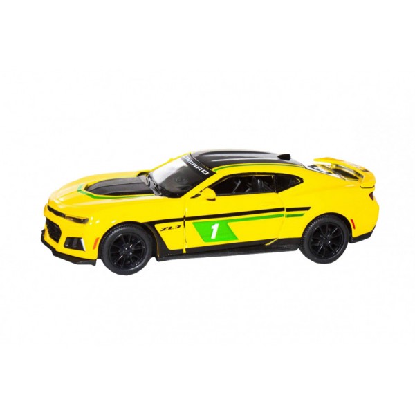 Детская модель машинки Chevrolet Camaro ZL1 2017 Kinsmart KT5399FW инерционная, 1:38 (Yellow)