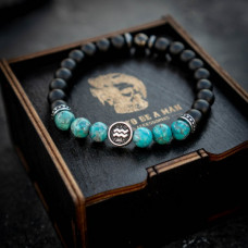 Мужской браслет со знаком Зодиака Водолей из натурального камня (2739682434)