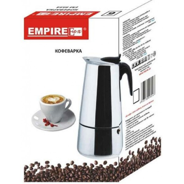 Гейзерна кавоварка Empire Stainless Steel 200мл на 4 чашки (109603) Гейзерна кавоварка Empire Stainless Steel 200мл на 4 чашки (109603)