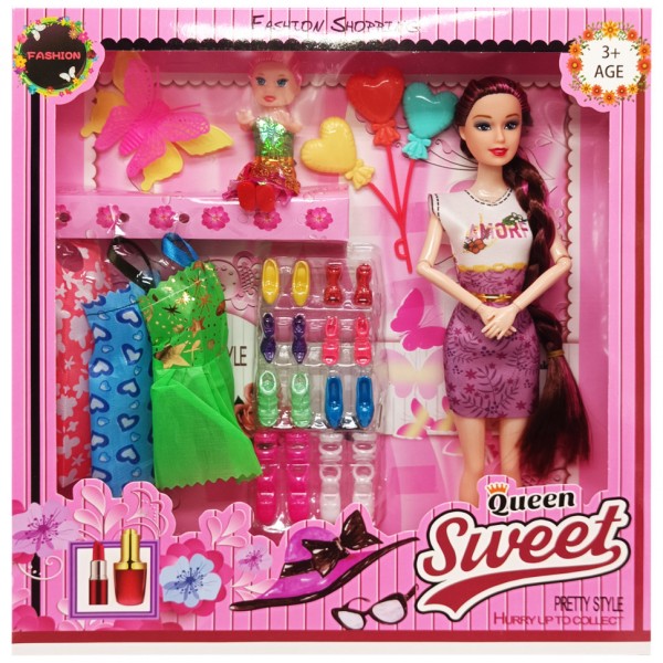 Игровой набор Кукла с дочкой "Quenn Sweet" 313K43(Violet) с аксессуарами