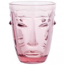 Набір 6 скляних стаканів Ariadne "Face Pink" 250мл, темно-рожеве скло (109903)