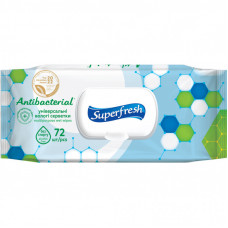 Влажные салфетки Superfresh Antibacterial с клапаном 72 шт. (4823071630510)