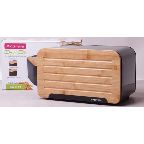 Хлібниця Kamille Breadbasket Steel&Bamboo 35х20см з нержавіючої сталі (109613) Хлібниця Kamille Breadbasket Steel&Bamboo 35х20см з нержавіючої сталі (109613)