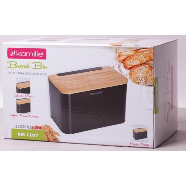 Хлібниця Kamille Breadbasket Steel&Bamboo 35х20см з нержавіючої сталі (109613) Хлібниця Kamille Breadbasket Steel&Bamboo 35х20см з нержавіючої сталі (109613)