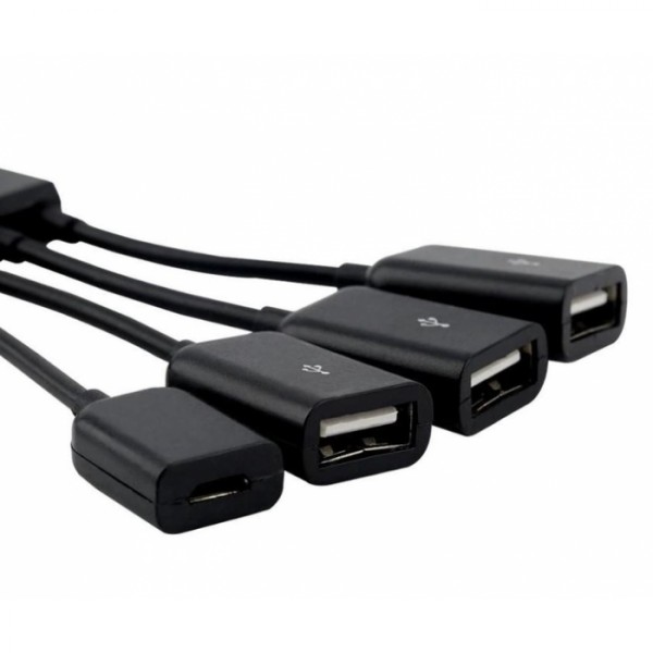 MicroUSB OTG 4-портовый хаб, адаптер для зарядки (38813) MicroUSB OTG 4-портовый хаб, адаптер для зарядки (38813)
