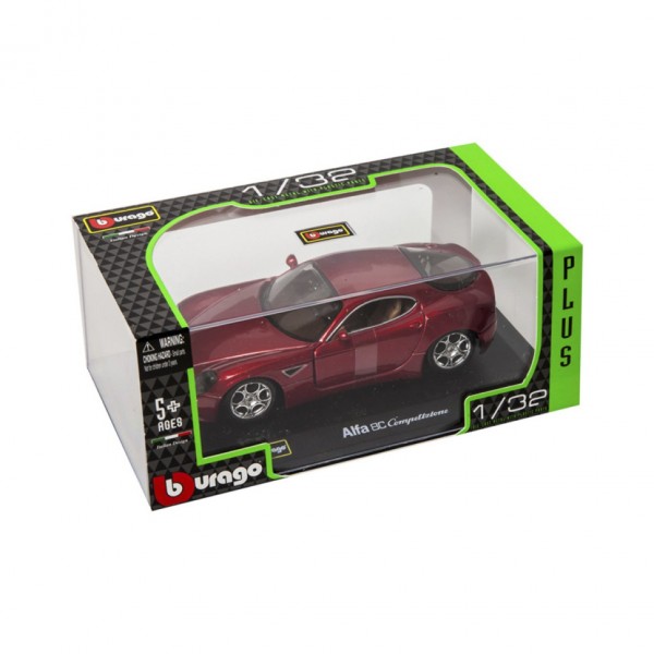 Детская автомодель ALFA 8C COMPETIZIONE Bburago 18-43004 красный металлик, 1:32 Детская автомодель ALFA 8C COMPETIZIONE Bburago 18-43004 красный металлик, 1:32