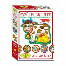 Детская настольная игра "Кто что ест?" 81138, 12 животных
