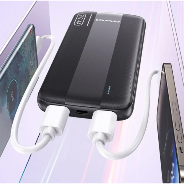 Внешний аккумулятор Power bank AWEI P20K 10000mAh 2USB батарея зарядка Черный (119423) Внешний аккумулятор Power bank AWEI P20K 10000mAh 2USB батарея зарядка Черный (119423)