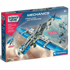 Конструктор Clementoni 10 в 1 Aeroplanes & Helicopters, серия Science & Play, 200 деталей (75028)