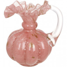 Ваза скляна "Roselle" з ручкою Ø12х17см, рожеве скло (ручна робота) (119523)