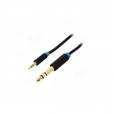 Кабель мультимедийный 3.5mm M to 6.35mm M 0.5m black Vention (BABBD)