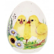 Великоднє керамічне яйце "Happy Easter" Курчата Ø5.5х7см, декоративне яйце (112923)