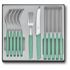 Набор столовых приборов Victorinox Swiss Modern Table Set 12 шт Tomato Mint (6.9096.11W41.12)