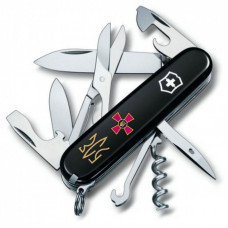 Нож Victorinox Climber Army Чорний Емблема ЗСУ + Тризуб ЗСУ (1.3703.3_W1015u)