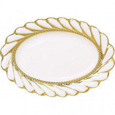 Блюда порцелянові "Gold Luxury Tiffany" 25х18см, набір 4 овальних блюда (135043)