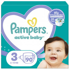Подгузники Pampers Active Baby Mid Размер 3 (6-10 кг) 90 ш (8001090949455)