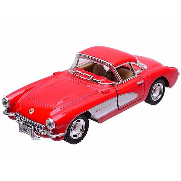 Машинка Chevrolet Corvette 1957 Kinsmart KT5316W инерционная, 1:34 (Красный)