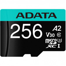 Карта памяти ADATA 256GB microSD class 10 UHS-I U3 V30 A2 Premier Pro SD 6.0 (AUSDX256GUI3V30SA2-RA1)