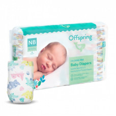 Подгузники Offspring Dinoland, розмір NB, до 4 кг 56 шт (DP-OI-FAT-NB56P-DNL)