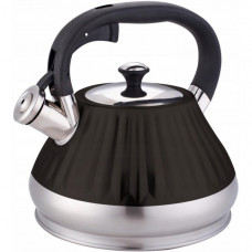 Чайник Kamille Whistling Kettle Marshmallow 3л з нержавіючої сталі зі свистком, чорний (97843)