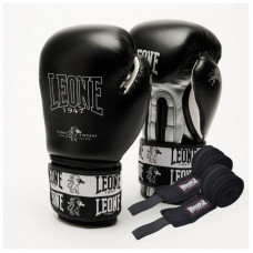 Боксерские перчатки Leone GN208 Iconic Black 12 унцій (GN208_Black_12oz)