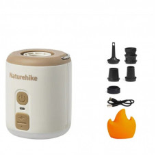 Насос для надувной мебели Naturehike CNK2300DQ022 + нічник + вентилятор, бежевий (6976507665971)