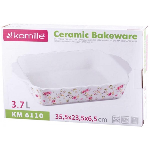 Форма для запікання Kamille Mirlinda 35х23х6.5см керамічна (38953) Форма для запікання Kamille Mirlinda 35х23х6.5см керамічна (38953)