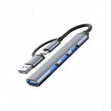 Концентратор Dynamode USB Type-C/Type-A to 1хUSB3.0, 3xUSB 2.0 metal (DM-UH-312AC)
