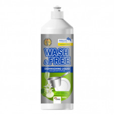 Средство для ручного мытья посуды Wash&Free Зеленое яблоко и экстракт эдельвейса 1000 г (4823128001379)