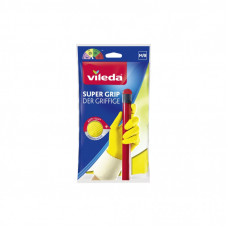Перчатки хозяйственные Vileda Super Grip Латексные Сверхпрочные Размер M (8001940003351)