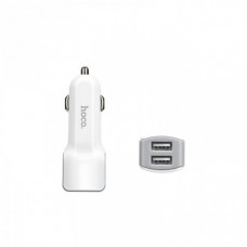 USB зарядка от прикуривателя в авто Hoco Z 23 на 2 USB Белый (126763)