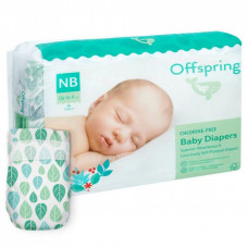Подгузники Offspring Размер NB ( до 4 кг) 56 шт, Листочки (9355465007998) (DP-OI-FAT-NB56P-LEA)