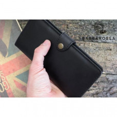 Клатч мужской из натуральной кожи портмоне на кнопке LONG WALLET MenStuff BLACK Черный (1829165143)