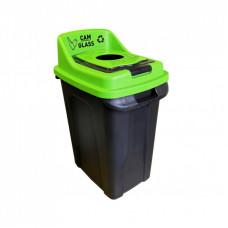 Контейнер для мусора Planet Household Re-Cycler для сортировки (стекло) черный с зеленым 50 л (12188)