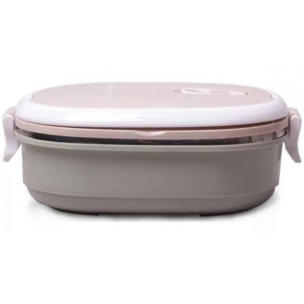 Ланч-бокс Kamille Food Box 700мл, 20х14.5х7.5см, бежевий з оливковим (114283)