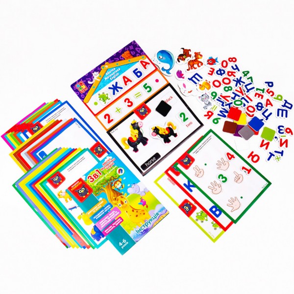 Детская настольная игра "English, Азбука, Математика" VT5412-04 игра 3в1 Детская настольная игра "English, Азбука, Математика" VT5412-04 игра 3в1