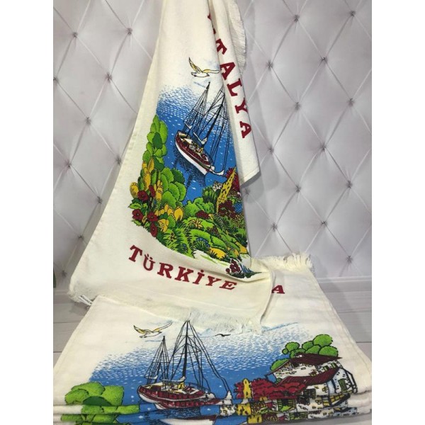 Набір 12 кухонних рушників Art of Sultana Antalya Harbor 40х60 махра/велюр (113983)